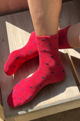 Heart Sneaker Socks TOMATO / NAVY