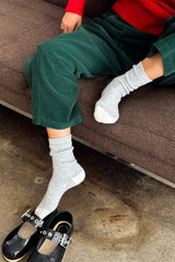 Wool Waffled Socks Denim / Stone