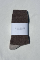Wool Waffled Socks Denim / Stone
