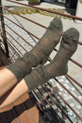 Mohair Veil Socks : Mocha
