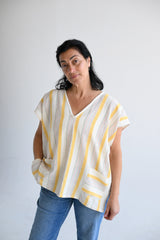 Yellow Ivory Montauk Short V-Neck Kaftan
