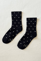 Heart Sneaker Socks : WHITE / RED
