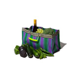 RECYCLED PLASTIC STRIPE BAG - Wide: Green x Pink