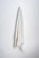 sage-ivory-tonal-towel home & loft turkish cotton throw blanket