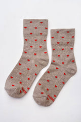 Heart Sneaker Socks TOMATO / NAVY