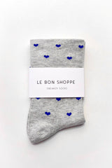 Heart Sneaker Socks MELANGE GREY / COBALT