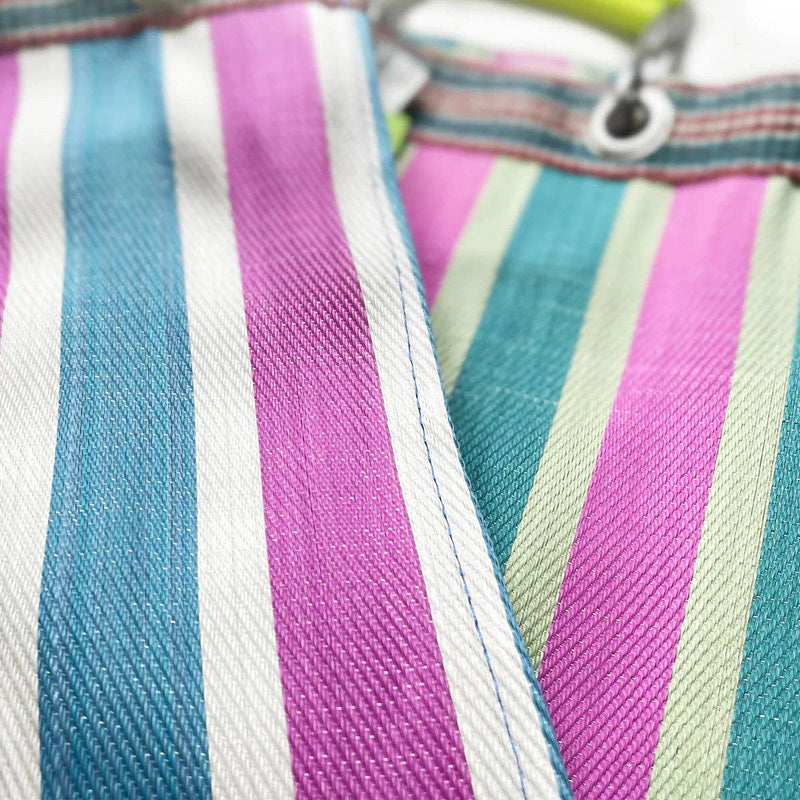 RECYCLED PLASTIC STRIPE BAG - Rectangle D15: Orange x Pink