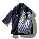 School Tie Fabric Bag: Navy Blue x Orange