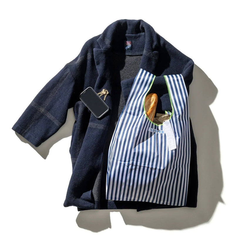 School Tie Fabric Bag: Navy Blue x Orange