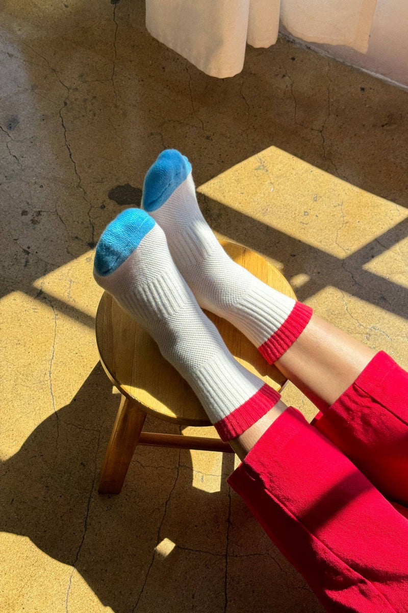 Color Block Girlfriend Socks : Grey Pink