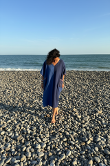Aegean Blue Tonal V-Neck Kaftan
