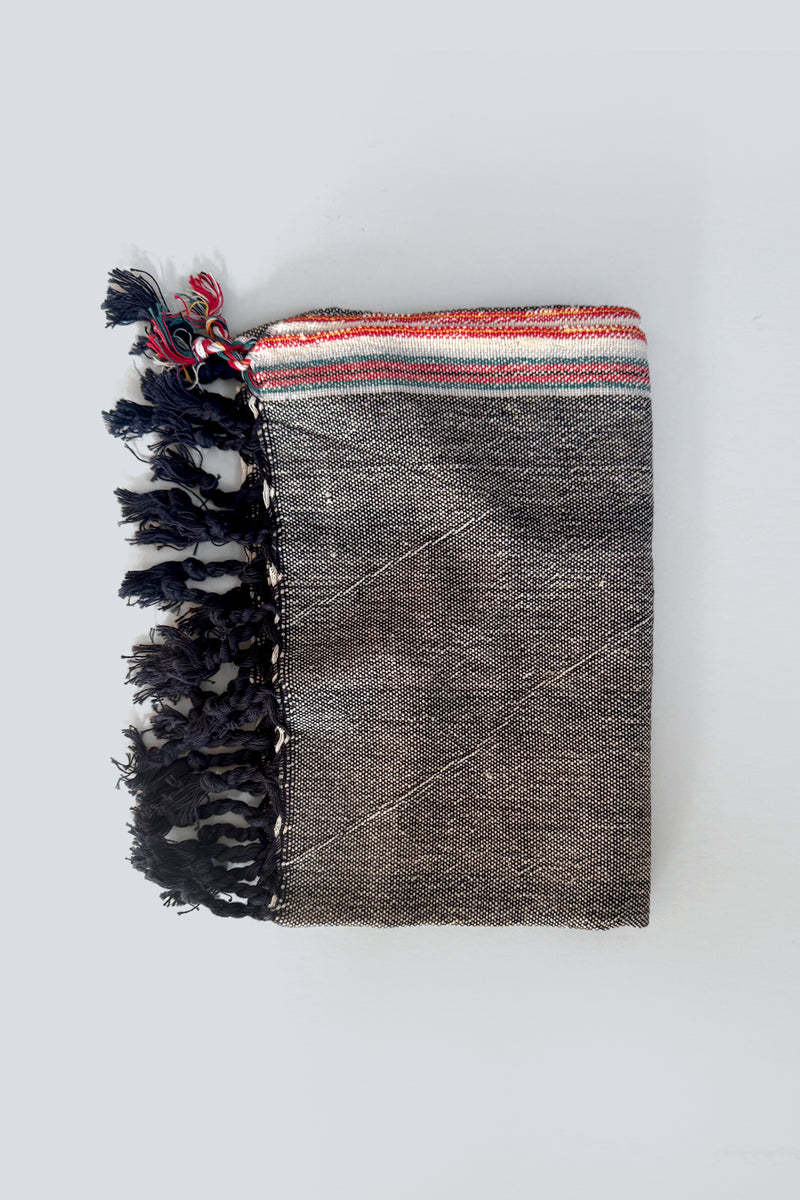 HL_Hand_Towel_Aegean_charcoal Turkish cotton tea towels kitchen linens