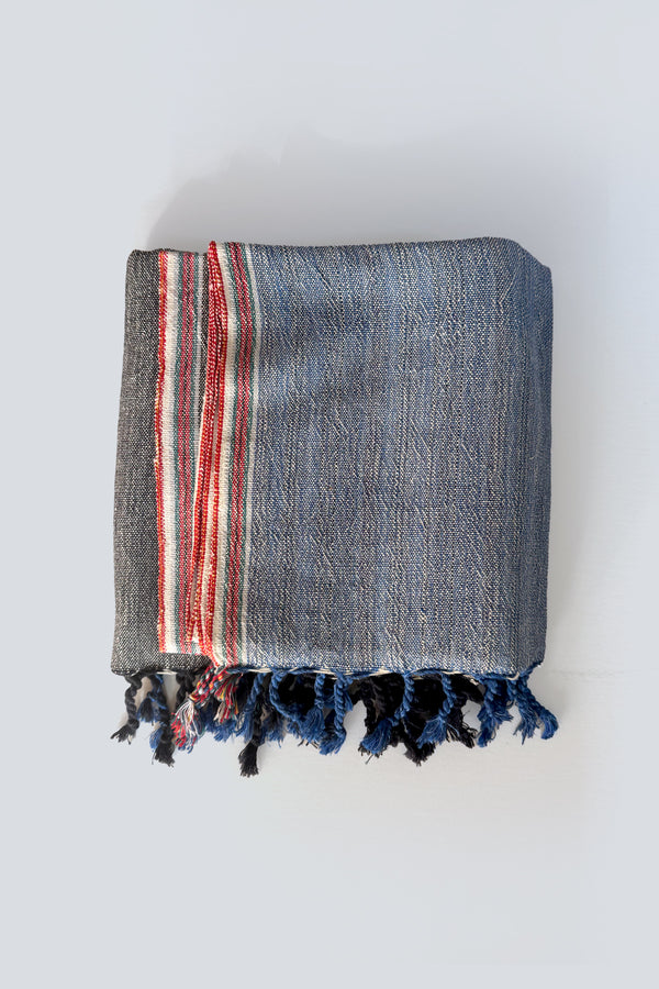 Turkish Cotton Towel Aegean Charcoal Denim