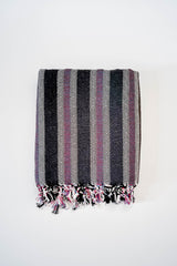 Black Purple Striped Herringbone Towel home and loft beach towel 100% cotton