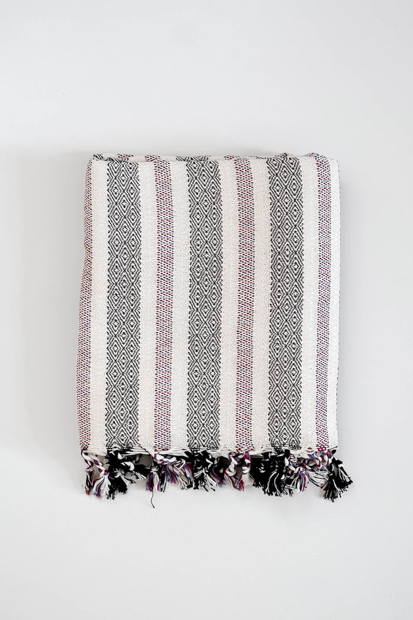 Purple Striped Herringbone Towel home and loft beach towel 100% cotton