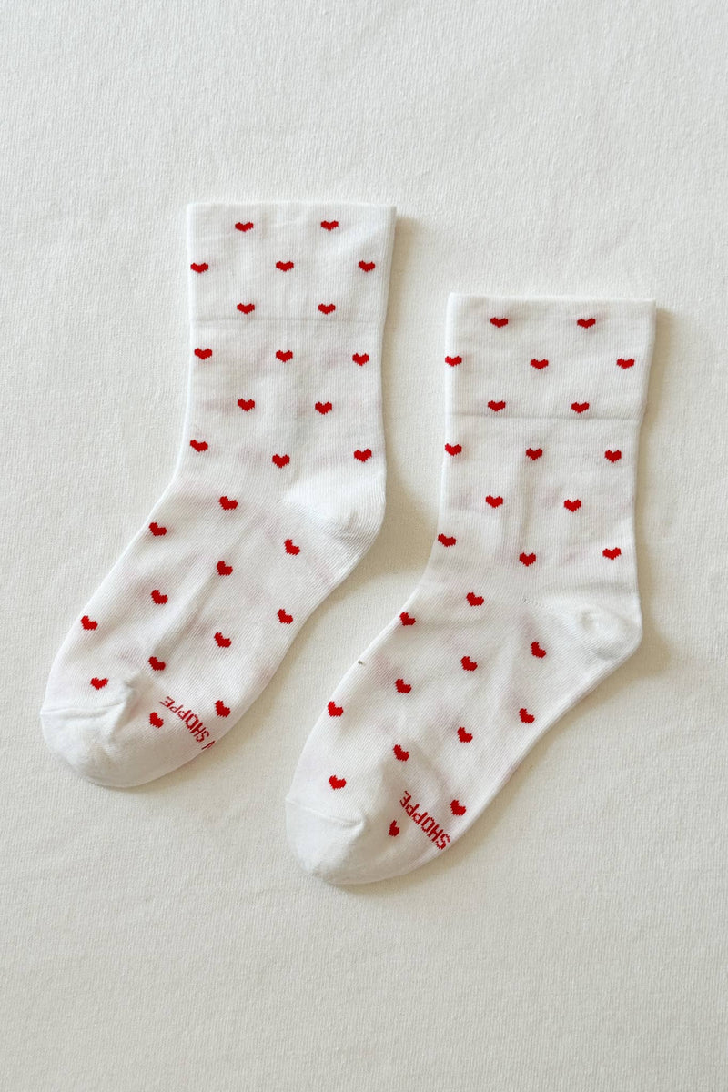 Sneaker Socks: Heart - Black / Cream