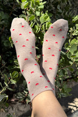 Heart Sneaker Socks BLACK / CREAM