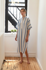 Blue ivory Montauk short sleeve kaftan