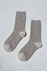 Wool Waffled Socks Denim / Stone