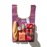 School Tie Fabric Bag: Navy Blue x Orange