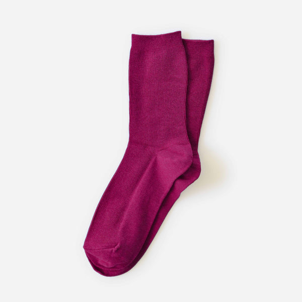Bordeaux Cotton Sock: Small (Women's 4 - 10)