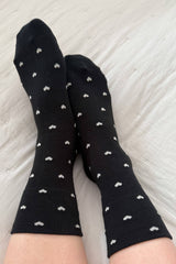 Heart Sneaker Socks BLACK / CREAM