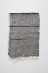 grey lined lightweight scarf by home and loft, handwoven