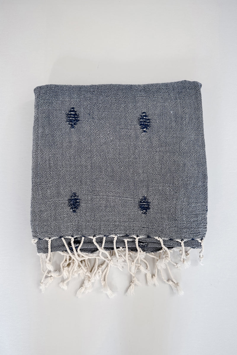 navy dash lightweight scarf by home and loft, handwoven