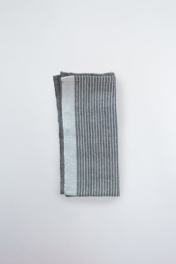 grey stripe tribeca napkin, home & loft, cloth napkin, linen napkin, cotton napkin