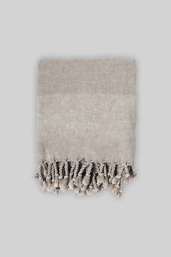 taupe stonewash towel, home & loft, turkish towel, cotton towel