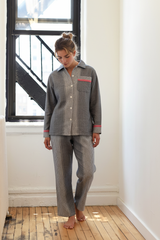 Tribeca charcoal cherry loungewear set lifestyle photo