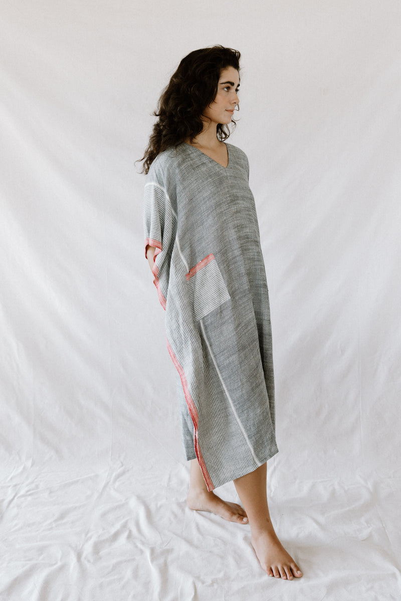 Charcoal Tribeca V-Neck Kaftan