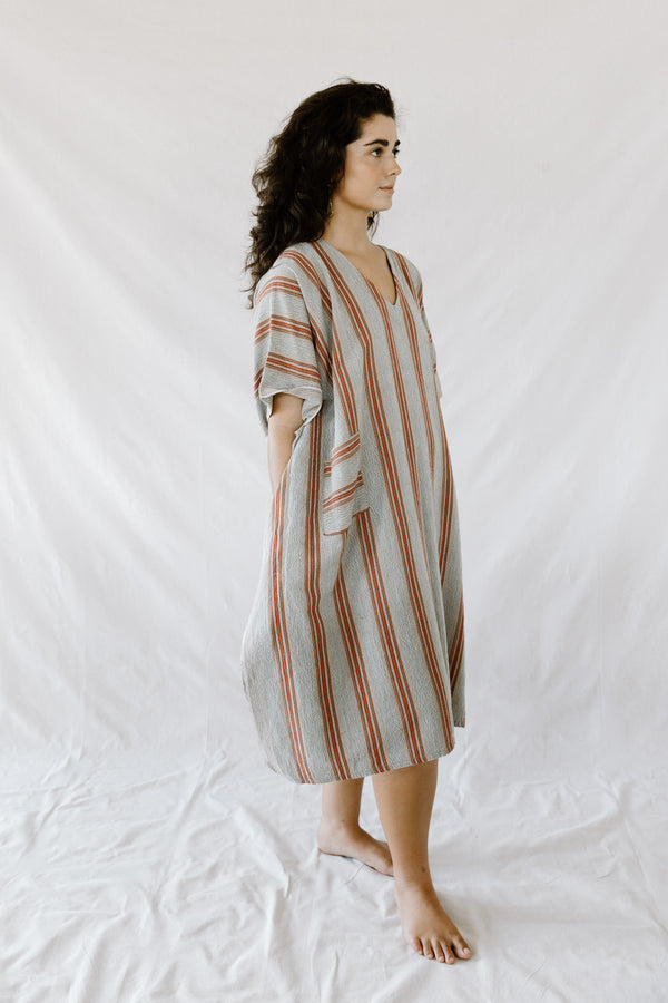 Rust Brown New York V-Neck Kaftan