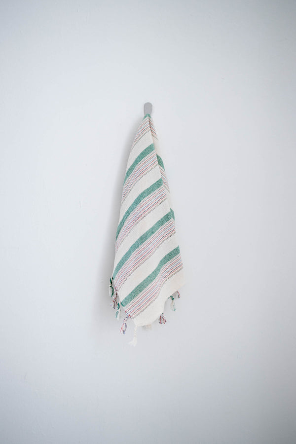 green ivory Montauk cotton hand towel made in turkey home and loft