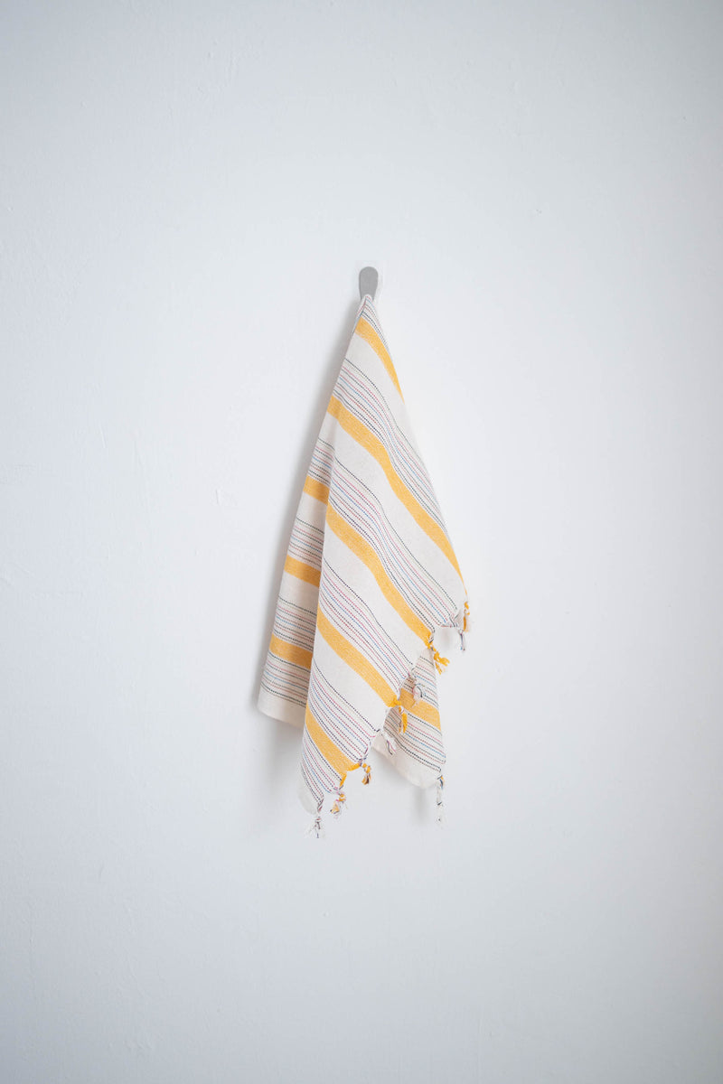 yellow ivory hudson hand towel cotton made in turkey home and loft