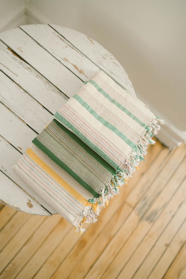 home and loft ivory green Montauk towel cotton turkish towel wrap