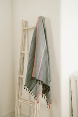 home and loft charcoal tribeca 100% turkish cotton towel