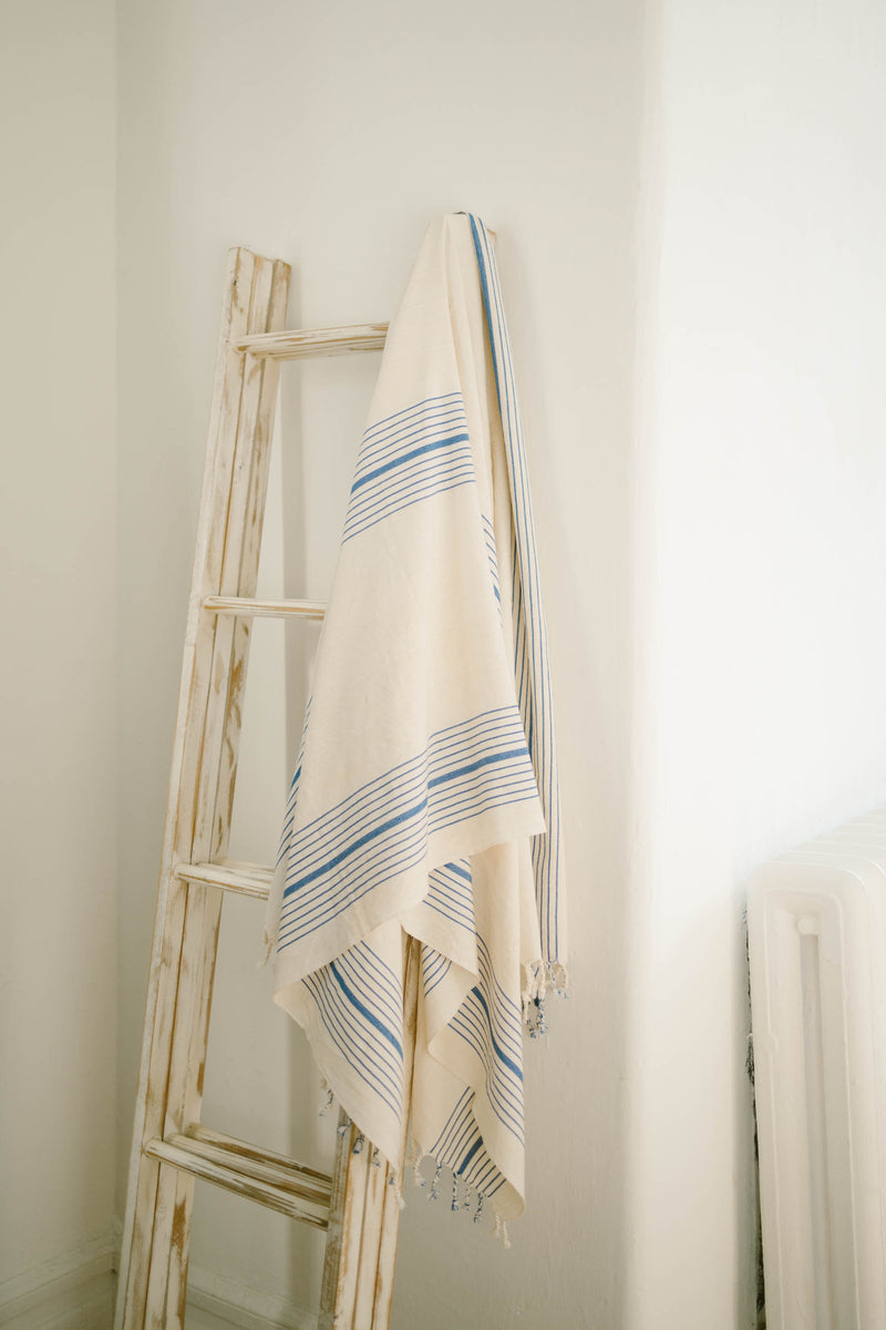 home and loft royal blue hudson 100% turkish cotton towel
