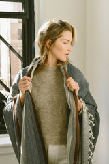 charcoal and brown new york cotton blanket throw from home and loft