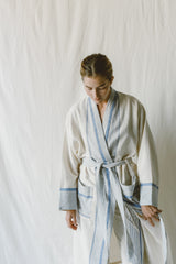 Ivory Blue Tribeca Long Bathrobe