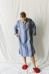 Blue/Navy Hudson Long Sleeve Maxi Kaftan
