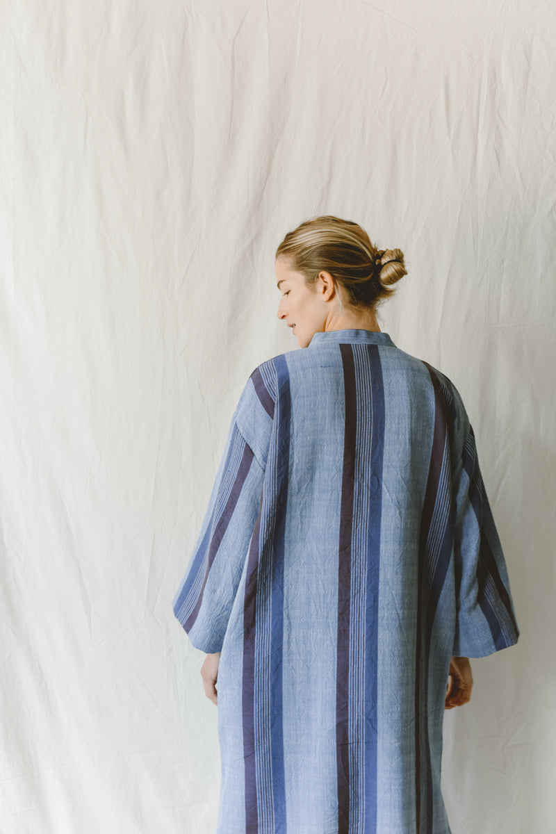 Blue/Navy Hudson Long Sleeve Maxi Kaftan
