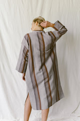 home and loft Brown Grey Nomad Long Sleeve Maxi Kaftan