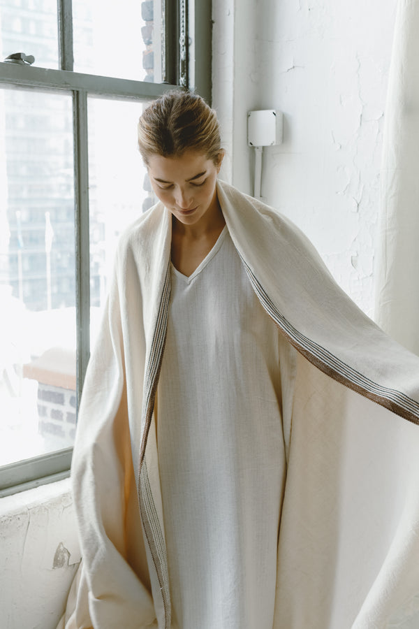 Ivory Brown New York Blanket