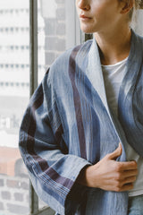 Blue Navy Nomad Long Bathrobe