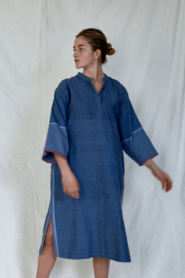 indigo tribeca long sleeve maxi kaftan