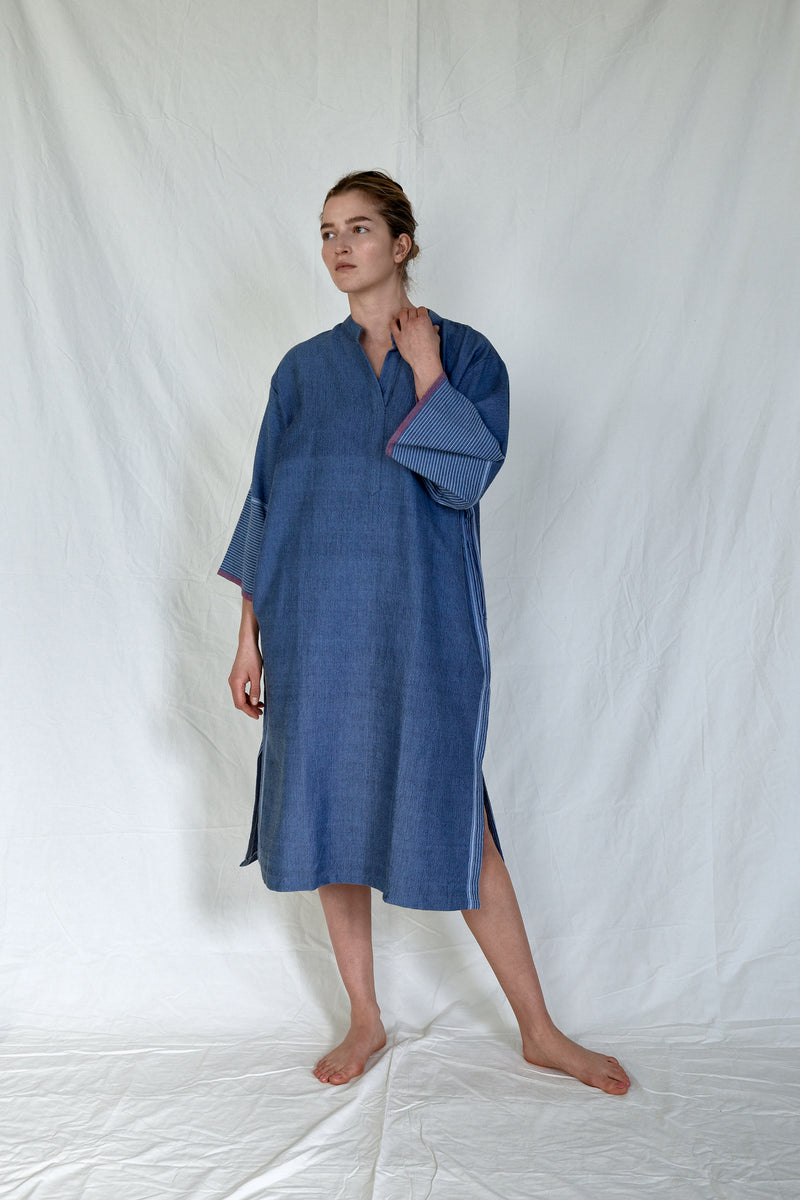 indigo tribeca long sleeve maxi kaftan