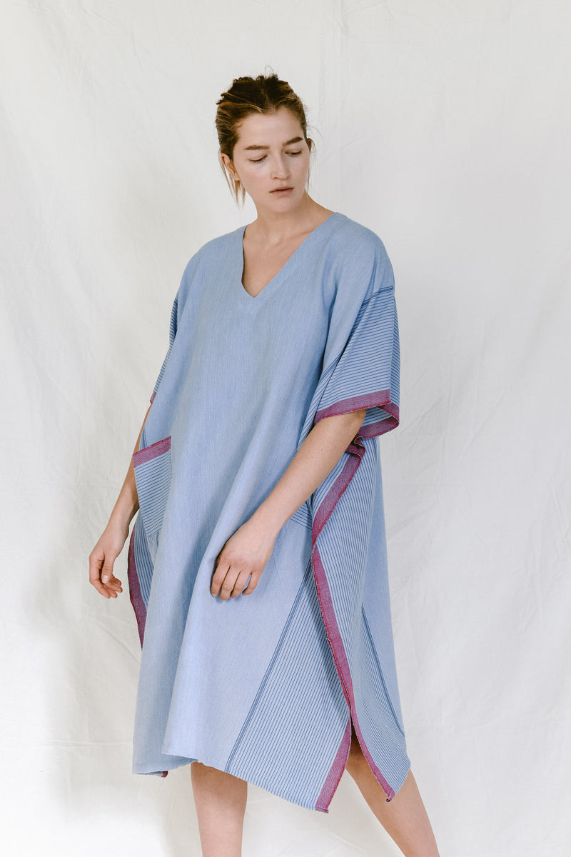 Denim Wash Tribeca V-Neck Kaftan