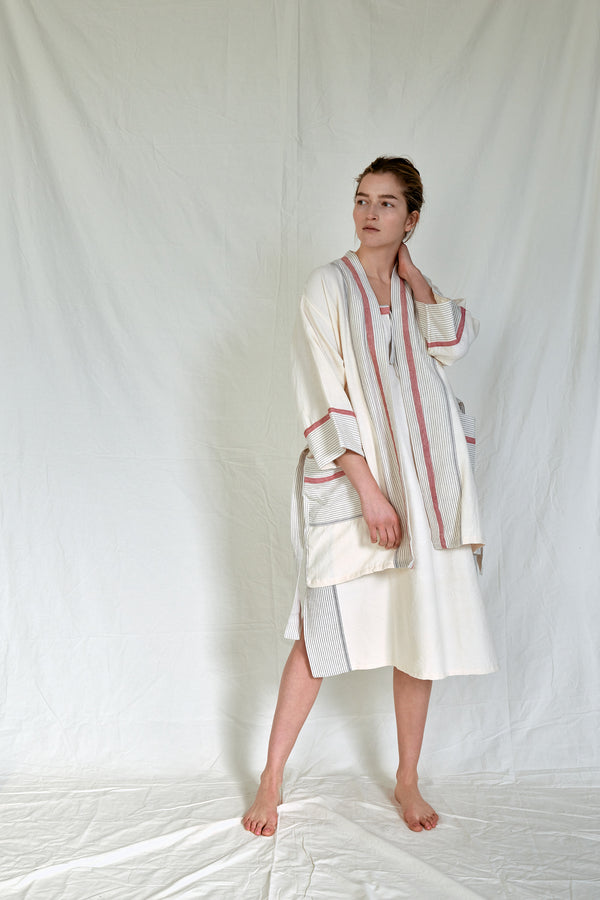 ivory cherry tribeca short bathrobe