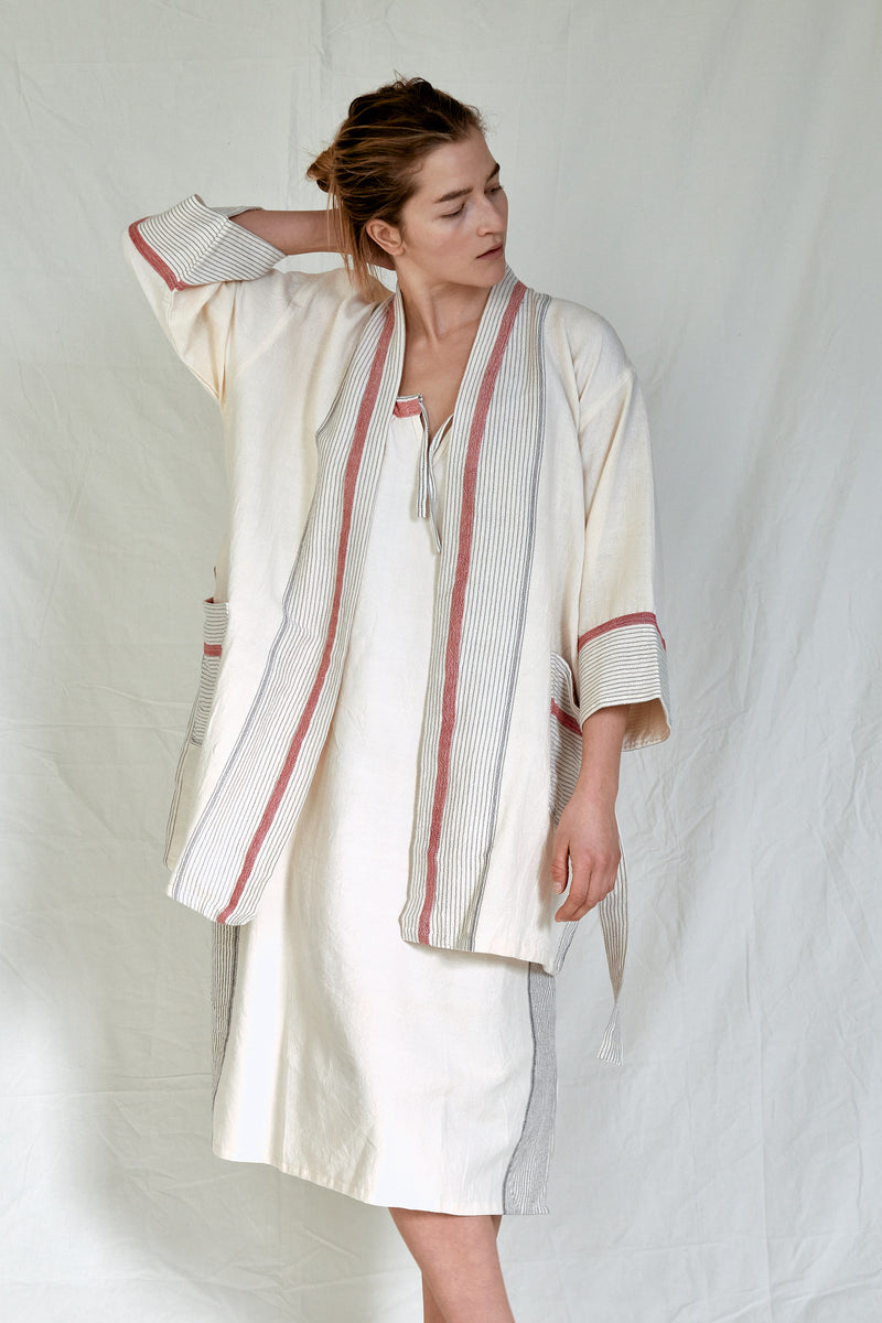 ivory cherry tribeca short bathrobe